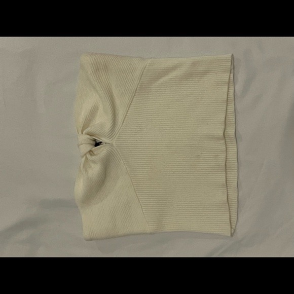 WHITE RIBBED TUBE TOP - STRAPLESS - CROP TOP - Picture 4 of 5